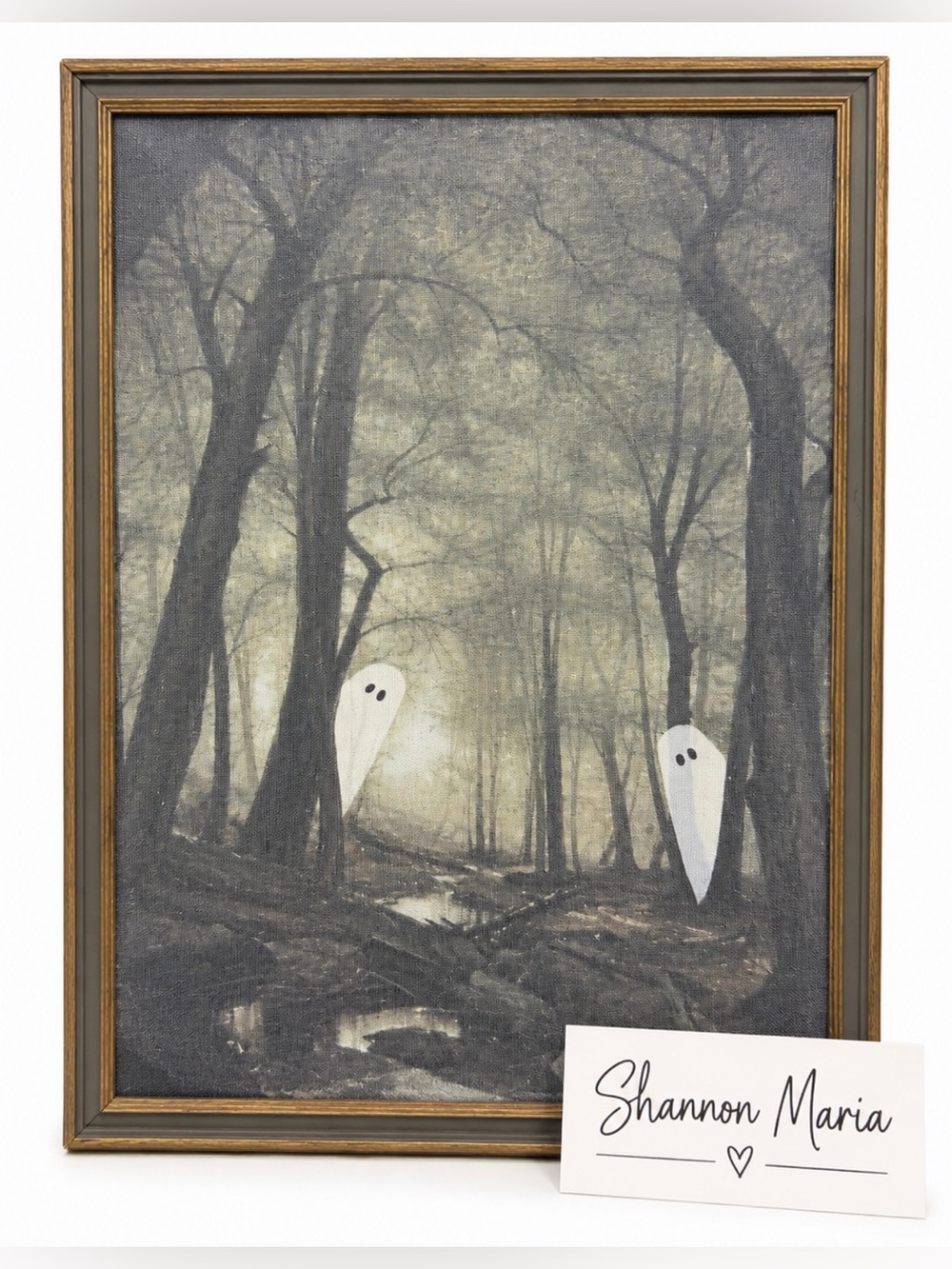 NWT Viral Petal Lane Ghost Forest Framed Art Gothic Home Decor